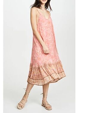 seashell strappy midi dress Renee Studio Plus Exclusive linen look halterneck gold seashell hardware detail strappy midi dress in red